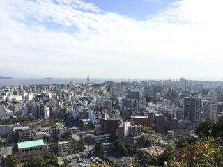 Fototapeta na wymiar View from Shiroyama Observatory in Kagoshima