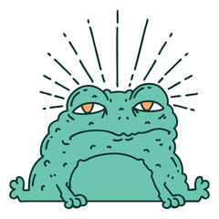 traditional tattoo style toad character