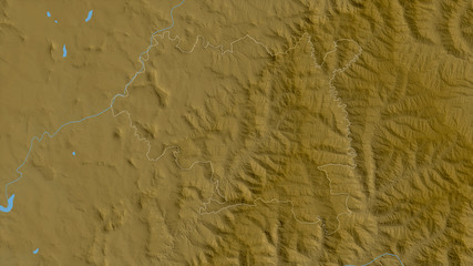 Maseru, Lesotho - outlined. Physical