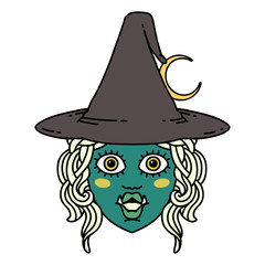half orc witch character face illustration