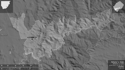 Mohale's Hoek, Lesotho - composition. Grayscale