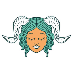 tiefling character face illustration