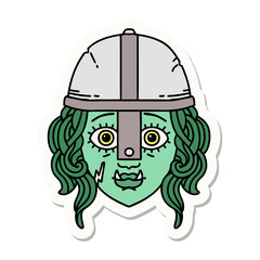 orc fighter character face sticker