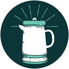 icon of tattoo style coffee pot