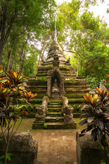 This is an ancient temple in the middle of the jungle used by the monks to take a rest before...