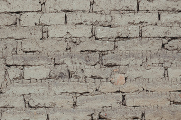 adobe background, mud bricks, old wall brown