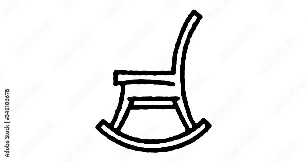 Poster hand drawn doodle icon animation for retirement span to use as video design element. minimalistic sy