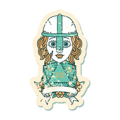 human fighter with natural 20 roll illustration