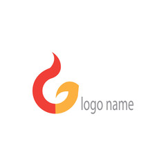 letter G simple logo illustration of a fire vector design