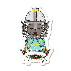 elf fighter with natural 20 dice roll illustration