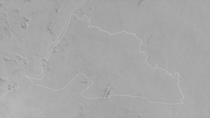 Grand Gedeh, Liberia - outlined. Grayscale