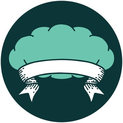 icon with banner of a cloud a grey cloud