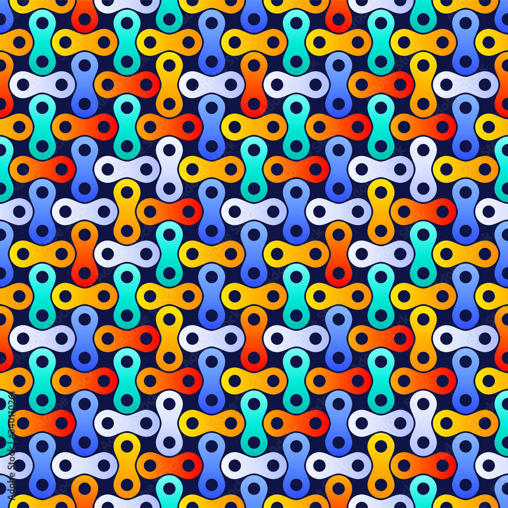 Poster electric metaballs tech seamless pattern. organic circular shapes that link together. a modern looki