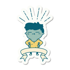 sticker of tattoo style happy man