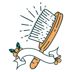banner with tattoo style hairbrush