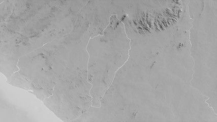 Nimba, Liberia - outlined. Grayscale