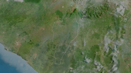 Nimba, Liberia - outlined. Satellite