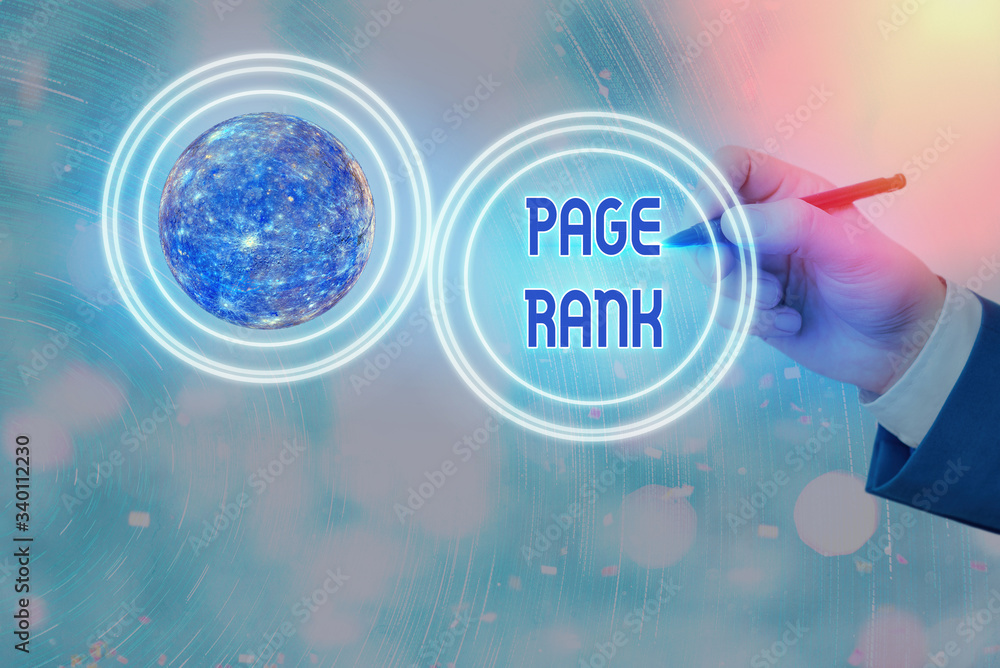 Poster conceptual hand writing showing page rank. concept meaning a value assigned to a web page as a measu