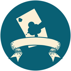 icon with banner of a torn card