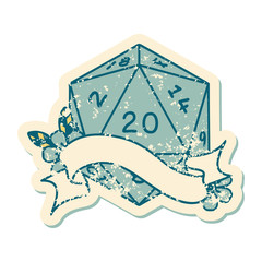 natural twenty D20 dice roll illustration