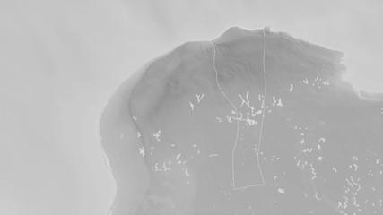 Al Jabal al Akhdar, Libya - outlined. Grayscale