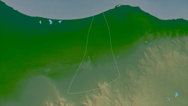 Al Jifarah, Libya - outlined. Physical