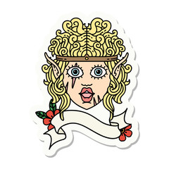 elf barbarian character face sticker