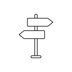 Signpost icon, direction line icon isolated