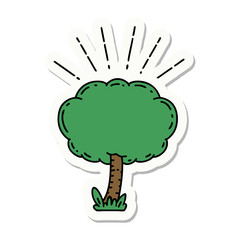 sticker of tattoo style tree