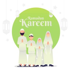 Muslim family greetings for ramadan kareem