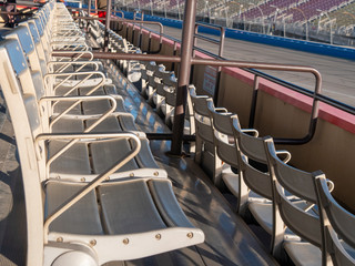 Empty Aluminum Stadium Seats