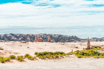 Stone tower of Mogao Grottoes in Dunhuang, Gansu, China