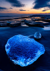 Jewelry ice sunset view in Hokkaido, Japan