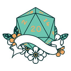 natural twenty D20 dice roll illustration