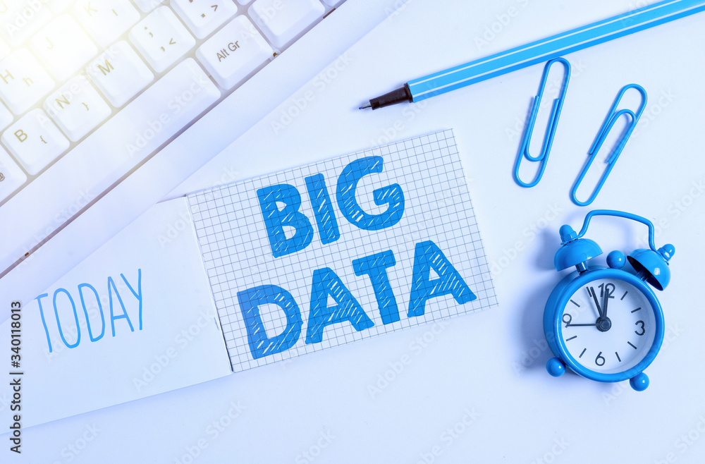 Poster writing note showing big data. business concept for sets that so complex that traditional software c