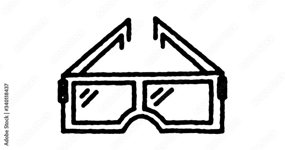 Aufkleber hand drawn doodle icon animation for eyeglasses lenses to use as video design element. minimalistic 