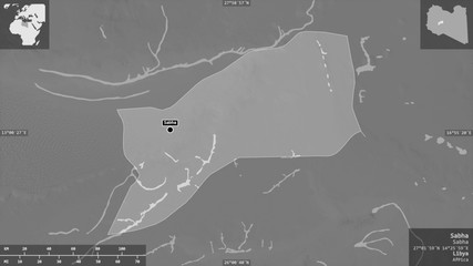 Sabha, Libya - composition. Grayscale