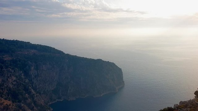 Nice sunset view of Butterfly valey in oludeniz Turkey. Its most famous place for holiday