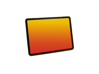 2020 new 12.9 pro tablet with 2732 x 2048 resolution isolated on white blank screen gradient yellow orange
