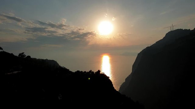 Nice sunset view of Butterfly valey in oludeniz Turkey. Its most 
famous place for holiday