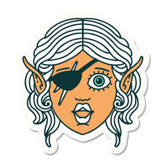 elf rogue character face sticker