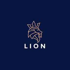 heraldic, luxury, lion logo. modern icon, template design illustration