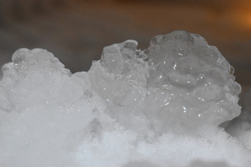 Close up of white Ice frozen