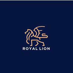 heraldic, luxury, lion logo. modern icon, template design illustration