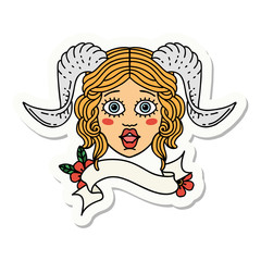 tiefling character face  sticker