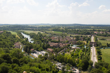 Fototapeta na wymiar Panoramic view of Valeggio sul Mincio, Veneto, Italy.