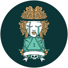 crying human barbarian with natural one roll icon