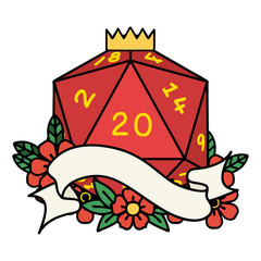 natural twenty D20 dice roll illustration