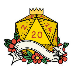 natural twenty D20 dice roll illustration