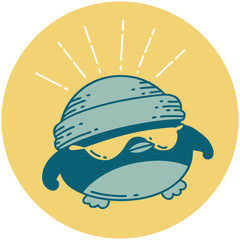 icon of tattoo style cool robin